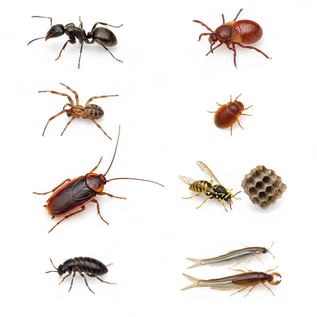 A display of common pests controlled by Monterey Pest Manangement